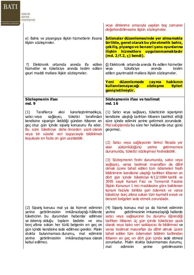 Malların 14 gün içinde geri gönderilmesi Malların 14 gün içinde geri gönderilmesi